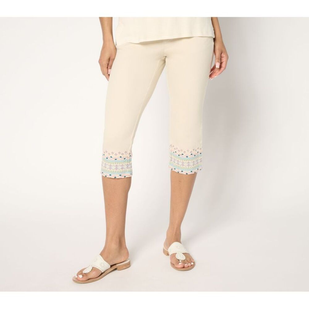 Gloria Vanderbilt Women's Plus Sz Pants 18 Belle Boho by Kim Gravel White